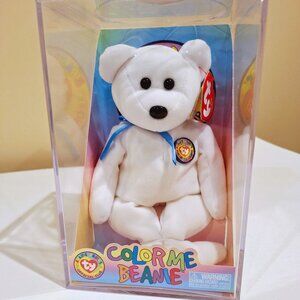 TY Color Me Beanie  Blue Color Ribbon - NIB